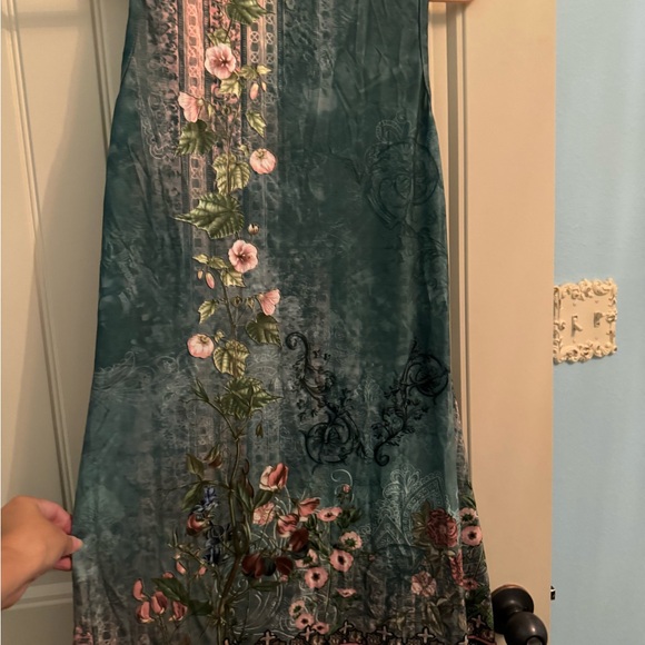 V-Neck Floral Printed Summer A-Line , women’s vintage, Causal loose Boho dress. - Picture 7 of 9